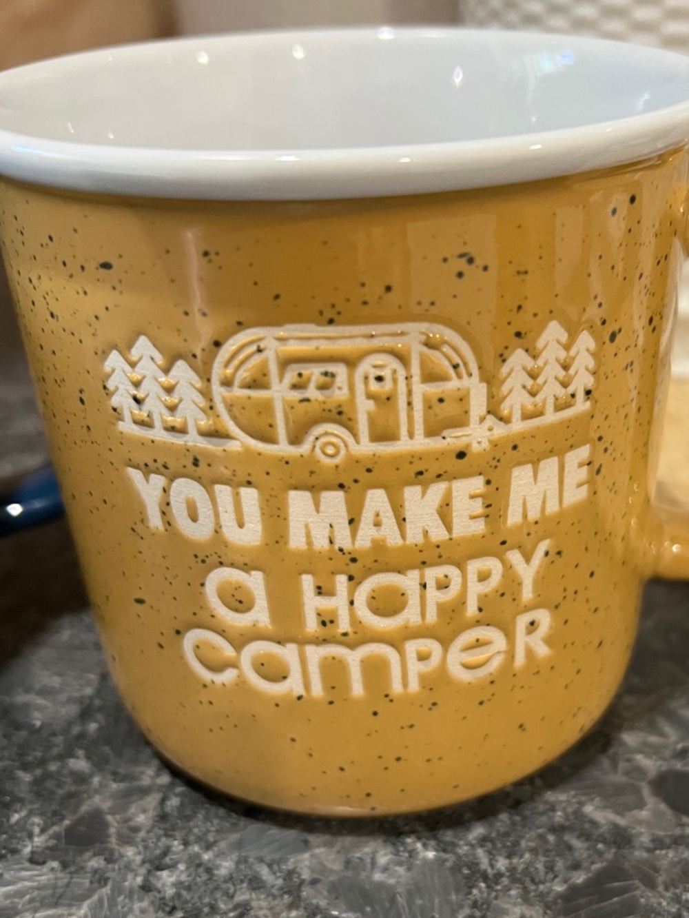 Ceramic Camping Mug Duo - Navy & Mustard - Picture 3 of 6